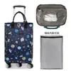 Bolsa de carrito retráctil bolsa de compras de supermercado plegable portátil Carrito de compras de rueda universal compras de comestibles carrito de arrastre para el hogar camping