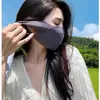 Mascarilla de protección solar para mujer, alto valor estético, protección UV, protección ocular, máscara facial de sombrilla negra de verano, seda de hielo fina, nuevo diseño transpirable