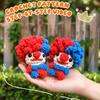 Boneca de Crochê Criativa Feita à Mão em Color-Blocking Vermelho e Azul Vibrantes Projeto de Tricô DIY Transfronteiriço da Amazon