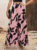 2026 Comercio Exterior Transfronterizo Estampado de Hojas Pantalones Casuales Pantalones de Pierna Ancha Nuevos Pantalones Casuales para Mujer Amazon Europa y América