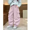 Calças Jogger de Lã Estilo Coreano para Meninas 2026 Outono/Inverno Novidades Versátil Fashionável Solta Casual Calças Cargo