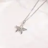 Serie Marina de Nicho Transfronteriza Collar Colgante de Concha Estrella de Mar Caracola Joyería de Cobre Versátil para Mujer Accesorios Colgante