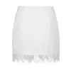 Mini falda ajustada de encaje FCB para mujer, colección de verano 2026, estilo europeo y americano, de cintura alta, falda midi fluida de satén