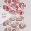 Corazón de Azúcar Bicolor 2.5 Agujero Recto Corazón de Melocotón Facetado Cuentas para Cadena de Teléfono Móvil Llavero Accesorios DIY
