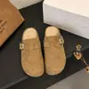 Pantufas Baotou, forradas com fleece, sola macia, de calçar fácil, casuais, sola grossa, para mulheres, para usar ao ar livre, pantufas, 2026