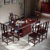 Mesa de Chá e Conjunto de Cadeiras Totalmente em Madeira Maciça Mesa de Centro de Olmo Mesa de Chá de Escritório Mesa de Chá Kung Fu Conjunto de Chá Tudo em Um Estilo Zen