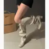 Botas negras de estilo británico hasta la rodilla con tacón grueso, botas largas para mujer, nuevo modelo otoño 2026, que aumentan la altura, adecuadas para faldas, botas largas estilo jinete
