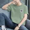 Camiseta de Manga Corta de Media Manga Guapo Pequeño de Gama Alta para Hombre, Moderna Casual Combinable, Estampada a la Moda, Color Sólido, Top