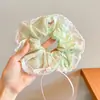 Pañuelo Cuadrado Pequeño Floral para el Cabello, Cuerda para el Cabello Estilo Girly, Goma para el Cabello de Chica Dulce, Nuevo Estilo 2025 Accesorio para el Cabello, Estilo Perezoso