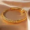 Pulsera Popular de Lujo con Arena Dorada de Pavo Real, Abierta de Empuje y Tirón para Mujer, Sensación de Lujo Ligero de Gama Alta, Más Vendida en Douyin y Xiaohongshu
