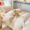 Juego de ropa de cama de tres piezas 100% algodón para dormitorios de estudiantes, específicamente para residentes de secundaria y universidad, sábana y funda de edredón de algodón puro para cama individual