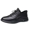 Zapatos de Cuero Casual de Negocios Estilo Nuevo, Modernos y Versátiles, Zapatos para Hombre Estilo Británico de Comercio Exterior, Zapatos Deportivos de Cuero Negros de Moda al por Mayor