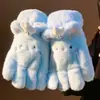 Lindos Guantes de Felpa de Gato Azul de Cinco Dedos para Mujer, Guantes Gruesos de Invierno Cálidos Forrados de Felpa, Resistentes al Viento para Ciclismo, Nuevo Modelo 2026
