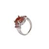 Anillo ovalado de circón microincrustado con diamantes pequeños de venta caliente transfronteriza para mujer, anillo rojo retro, suministro al por mayor de joyería de alta gama