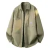 Dropshipping - Camisa de Trabajo Retro Americana para Hombre, Estilo High Street, Fresca y de Corte Holgado, Longitud Larga