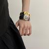 Moda Europeia e Americana Pulseira de Personalidade Simples Nicho Retrô Temperamento Pulseira de Liga Metálica Rosto Brilhante Pulseira Vórtice Acessórios de Joalheria