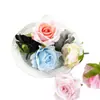 Flores Artificiales de Alta Defensa Estilo Europeo Flores de Rosa Simuladas Retro DIY Escenario de Boda Marcadores de Pasillo Ramo Atado a Mano Flores Decorativas