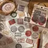 Pegatinas Creativas de Matasellos Vintage para Diarios, Pegatinas Inglesas Transfronterizas, Materiales Creativos para Manualidades (DIY)