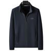 JEEP SPIRIT 24 Otoño Nueva Moda Suéter Cardigan Bordado para Hombre Moda Casual Cuello Top con Forro de Felpa