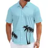 Camisa fresca y guapa de manga corta para hombre, manga corta, comercio exterior transfronterizo, nueva camisa de verano, casual sin planchar, camisa estampada para hombre