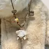 "Cachorro Barista" Lindo Cachorro Versátil Collar Cadena para Suéter Diseño de Alta Gama Accesorios de Nicho para Mujeres Nuevo