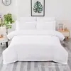 Funda de edredón blanca pura pieza única ropa de cama de hotel sarga engrosada duradera funda de edredón funda de edredón color sólido