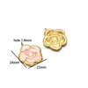 Suministro Exclusivo Transfronterizo de Acero Inoxidable Color Dorado Flor de Cinco Pétalos Colgante de Piedra Preciosa Accesorios para Collares Pulseras Joyería Venta al por Mayor