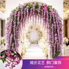 Decoración de Flor de Glicinia Artificial Enredadera de Flores Falsas Colgante de Techo de Casa Conducto de Aire Acondicionado Colgante de Pared Envoltura Plástico Arreglo de Jardín Bosque