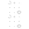 Item popular transfronteiriço: Adesivo de Tatuagem Temporária Simples Floral Sol, Lua e Estrela Faixa na Coluna Vertebral da Cintura Costas Totem de Padrão Múltiplo Linha dos Dedos