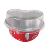 Caja de papel de aluminio en forma de corazón 100ml caja de almuerzo desechable caja de embalaje para llevar lata de aluminio para hornear pastel pudín resistente taza para hornear