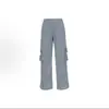 Calça Cargo Paratrooper Feminina Casual Cor Lisa para Uso Externo Cadarço Cintura Média Solta Impermeável 8554
