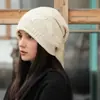 Gorro Holgado para Mujer para Otoño e Invierno, Suelto y Versátil, Gorro de Punto con Borde Enrollado, Estilo Delgado de una Sola Capa, Gorro de Lana para Maternidad que Cubre la Cabeza