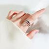 Anillo de Cadena Cuadrada Celebridad de Internet Ins Trendy Estilo Frío Moda Versión Ancha Multicapa Cadena Rectangular Negra Anillo de Dedo