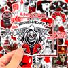 50 pegatinas de terror gótico Diablo Rojo oscuro Punk Thriller Pegatinas góticas rojas y negras Gótico