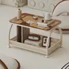 Ventana Saliente Mesa Pequeña Dormitorio Hogar Tatami Vidrio Mesa de Café Pequeña Celebridad de Internet Estilo Crema Balcón Mesa Baja de Ocio Mesa Kang