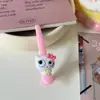 Presilha de cabelo de gato KT com expressão engraçada de desenho animado, presilha jacaré rosa, presilha doce para franja, acessório de cabelo adorável