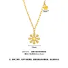 Collar con colgante de girasol con escamas de dragón chapado en oro vietnamita para mujer, cadena para la clavícula de lujo ligero con un diseño de alta gama y nicho