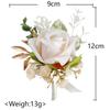 Corsage estilo europeu estilo ocidental rosa simulado noivo e noiva flor de pulso para madrinha flor de casamento para padrinho flor de mão para grupo de irmãs
