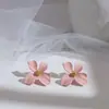 Novos Brincos de Tarraxa com Flor Estilo Coreano, Brincos Versáteis Transparentes e Modernos, Brincos Elegantes Estilo Mori para Mulheres, Brincos de Celebridade da Internet, Acessórios da Moda