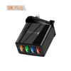 Carregador de celular 4USB 3A cor multi-porta cabeça de carregamento lâmpada LED regulamentos europeus regulamentos dos EUA plano transfronteiriço atacado