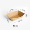 Caixa Descartável em Papel Kraft Formato de Barco, Espessada para Batatas Fritas, Frango Frito, Espetinhos Assados, Salgadinhos, Caixa de Embalagem para Viagem Sem Dobra