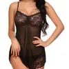 Productos transfronterizos nueva ropa interior sexy europea y americana sexy encaje tirantes tul sexy pijamas fabricantes mayoreo