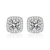 Aretes en Vivo Mujer Ins Amor Plata Esterlina S925 Zircón Seis Garras Aretes de Zircón Aretes