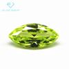 Anillo de piedra desnuda con forma de hoja de ojo de caballo, color verde manzana y circón, con base puntiaguda, con forma de fruta, color verde blanco, con incrustaciones de diamante CZ, joyería DIY