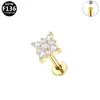 Pendientes de Titanio Elegantes Europeos y Americanos Transfronterizos Aleación de Titanio G23 Moda Grado Médico Joyería para Perforaciones Rosca Interna Zirconia Marquise