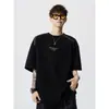 Verão 2026 Novo Estilo Jovem Pesado 260g Design de Bordado no Ombro Camiseta Solta de Manga Curta Top Estilo Coreano Masculino