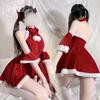 Domila novo vestido de Natal bonito pelúcia sexy slim fit sexy cueca veludo feminino cama uniforme conjunto
