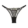 Nuevo Camisón Interior Bordado de Malla Tanga Europea y Americana Cinturón Fino Ajustable Cintura Baja Ropa Interior Sexy para Mujer Comercio Exterior