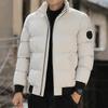 Casaco de inverno acolchoado de algodão masculino, grosso, plus size, casual, estilo coreano, cor sólida, moderno, jovem, jaqueta acolchoada de algodão com gola, jaqueta curta e bonita