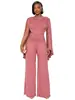 D9587 Amazon Europeo y Americano Más Vendido Moda Ropa de Mujer Sexy con Diseño de Cinta Conjunto de Top Ajustado y Pantalones de Pierna Ancha